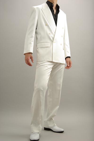 白いスーツ・カラースーツ ダブル ホワイト【ベネシャン織】【通販