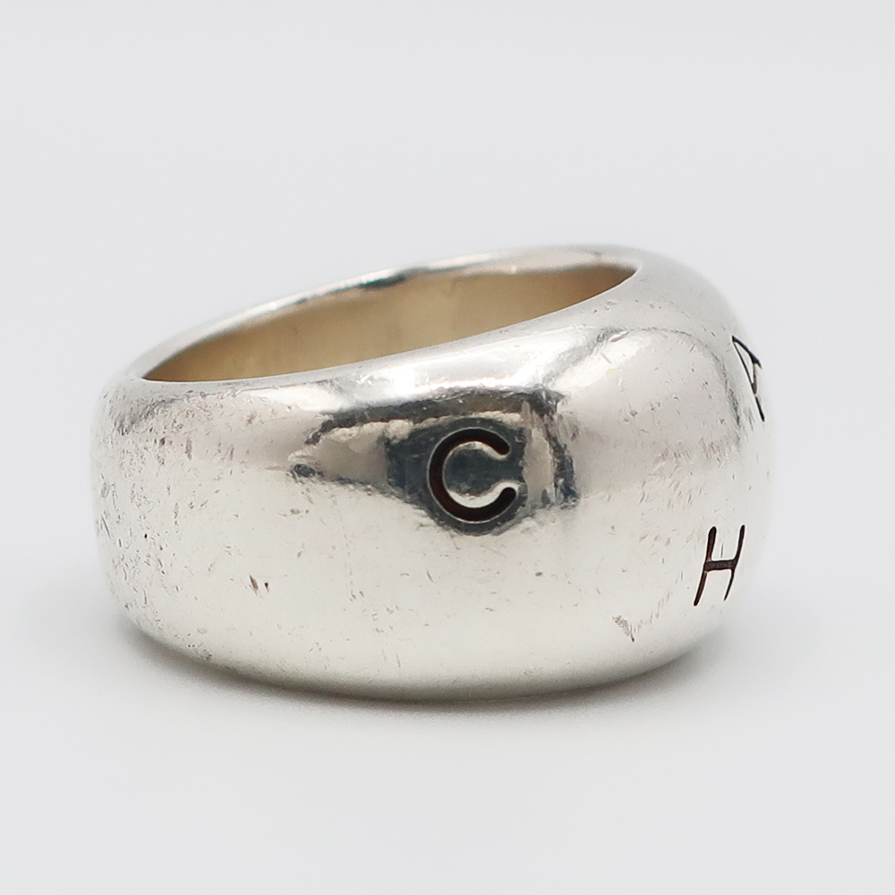 天白】【CHANEL】シャネル ロゴ リング #12 約18.3g 指輪 シルバー