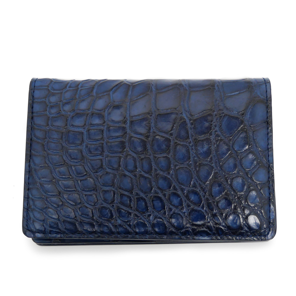 名東】【IKEDA Kohgei】池田工芸 クロコダイル 無双仕立て 名刺ケース