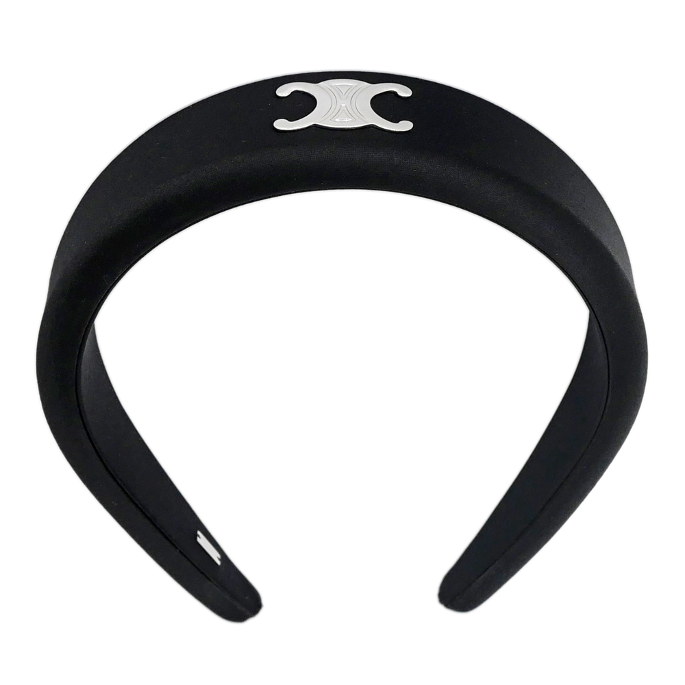 名東】【CELINE】セリーヌ トリオンフ ヘッドバンド ブラック 黒 ヘア