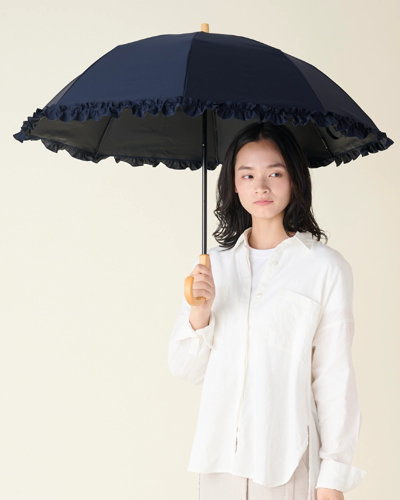 2段折 フリル / | 完全遮光日傘｜サンバリア100