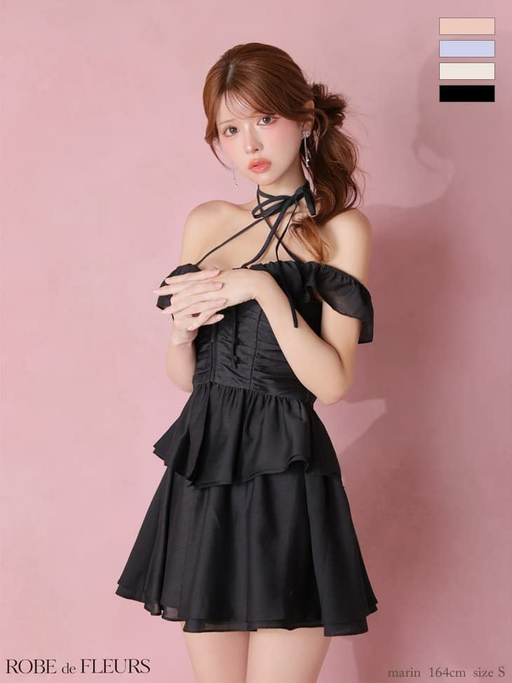 ROBE de FLEURS ローブドフルール 【XSサイズあり】フリルオフショル