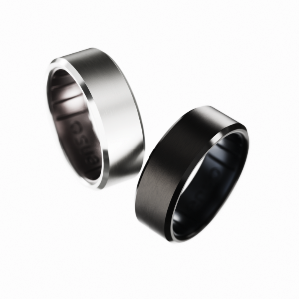 Wayland Bevel Ring - Black Zirconium & Black Pearl