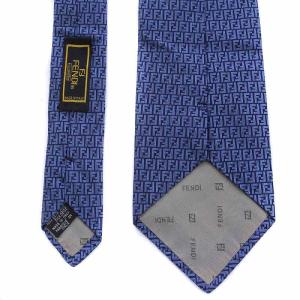 ネクタイ ワイドタイ ズッカ柄 絹 シルク ロゴ 青 ブルー（2024/03/08