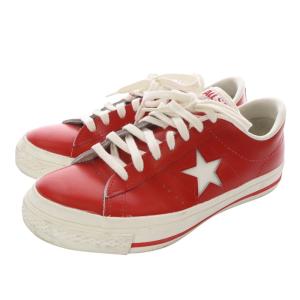 ワンスター レザー ローカット スニーカー MADE IN JAPAN 5 24cm 赤