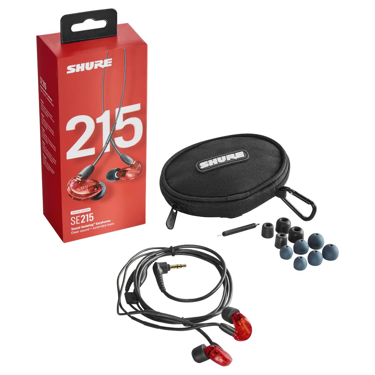Shure SE215 Sound Isolating Earphones - Red - Vintage King
