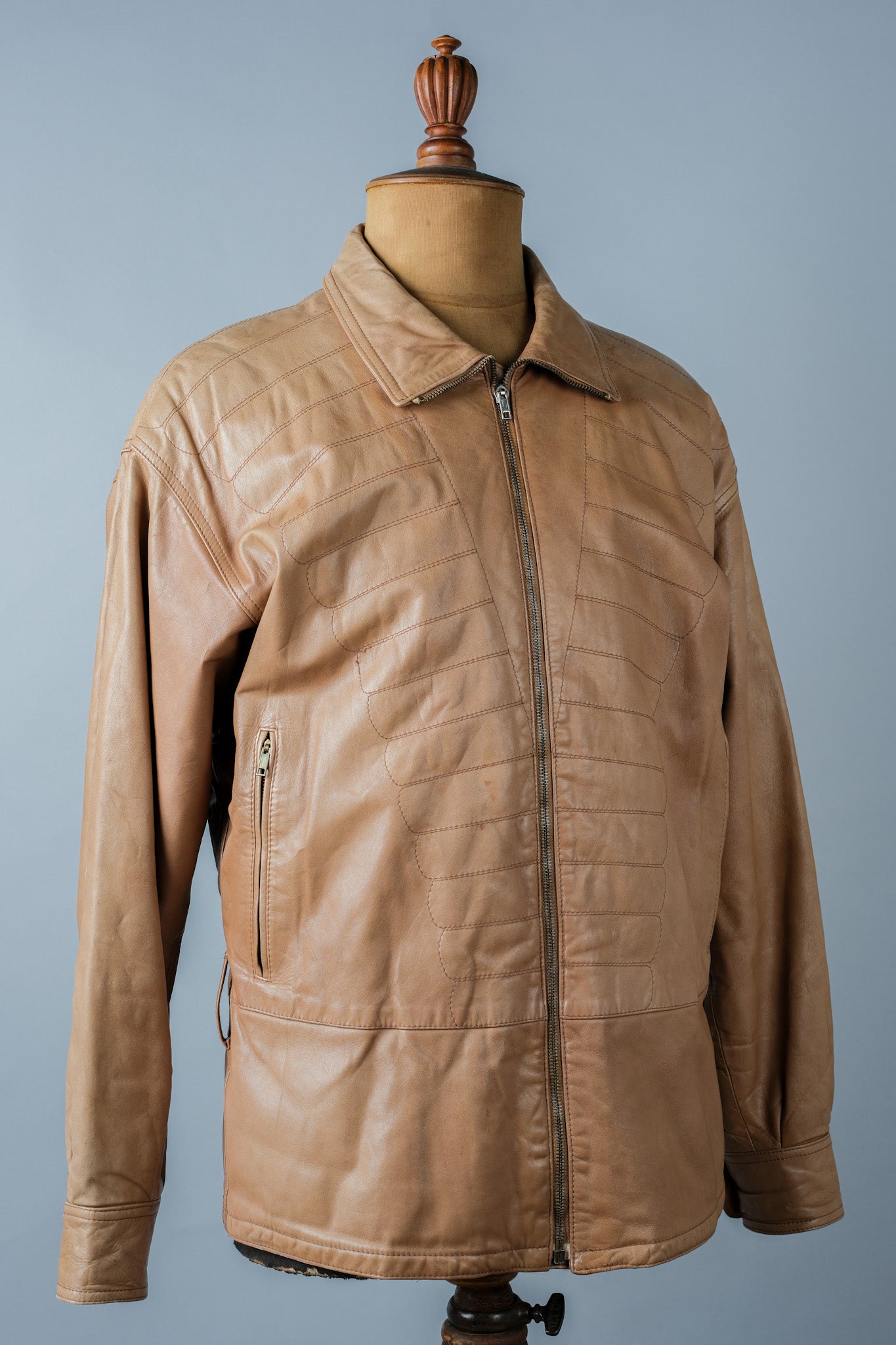 80's] OLD GIORGIO ARMANI Zip Up Leather Jacket Size.46