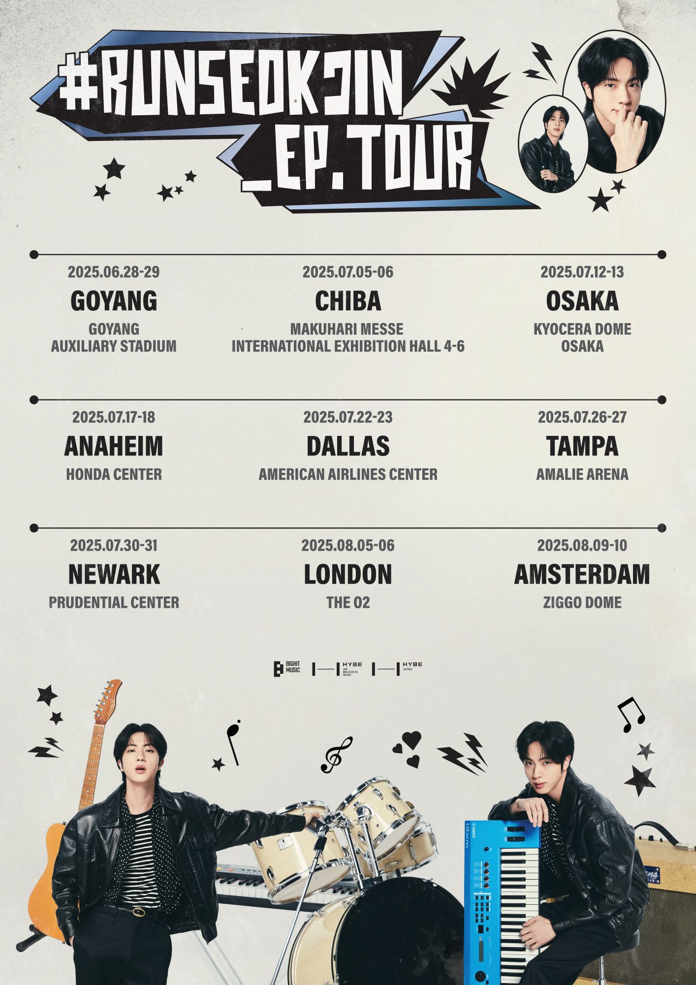 Upcoming Tour Dates for Jin's #RUNSEOKJIN_EP.TOUR – VIEW OF THE ARTS