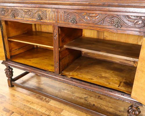 イギリスアンティーク コートカップボード 収納棚 オーク材 v_57783