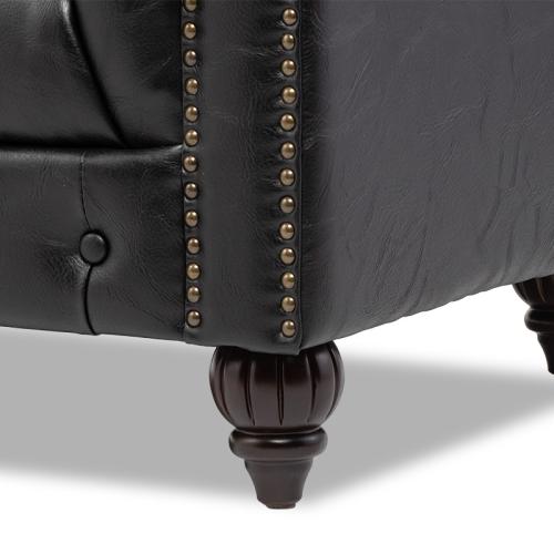 クラブマン 1人掛けソファ 1人用 オールドブラック 合皮 VXB1P87