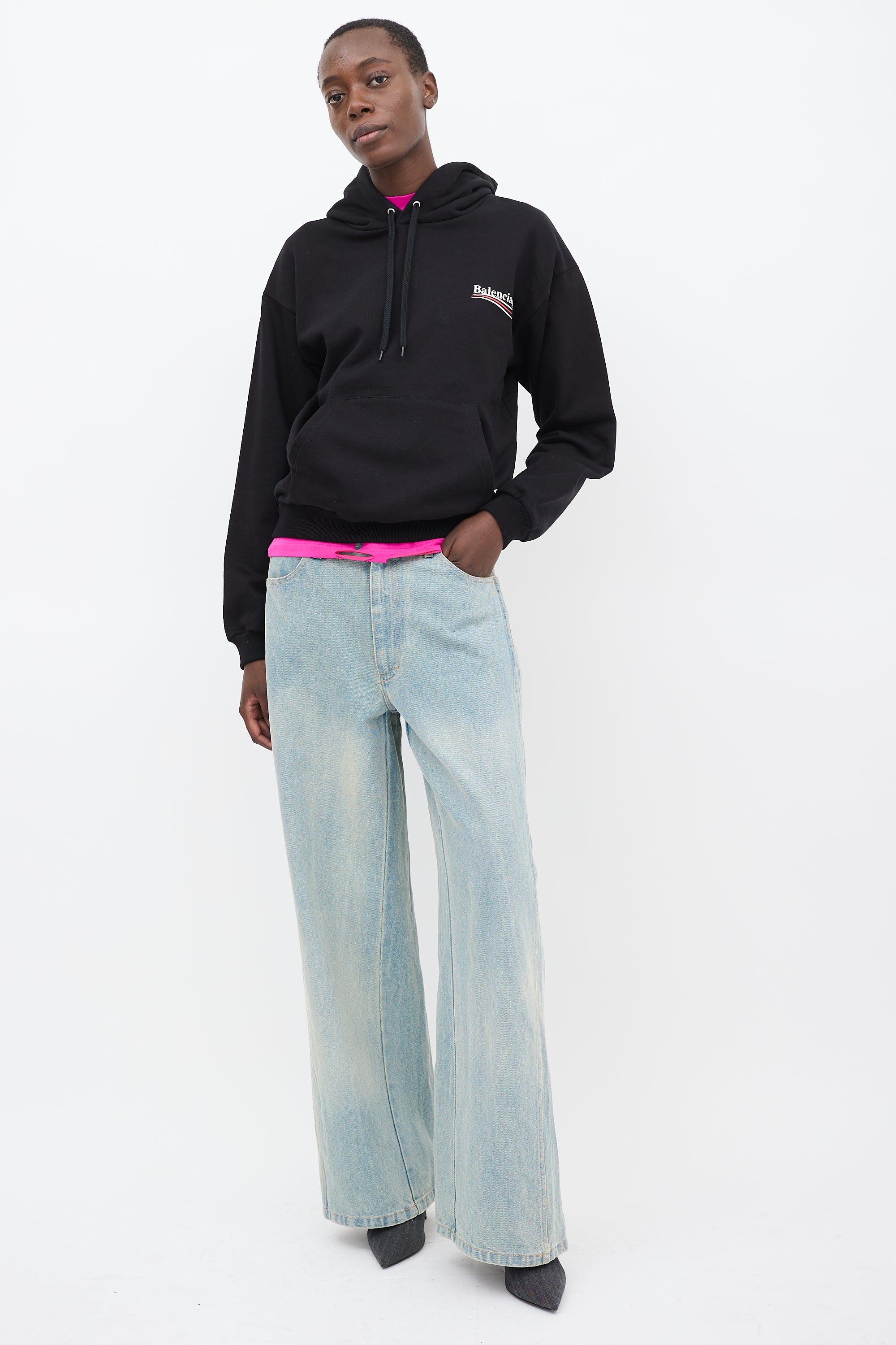 Balenciaga // 2017 Black Campaign Logo Hoodie – VSP Consignment