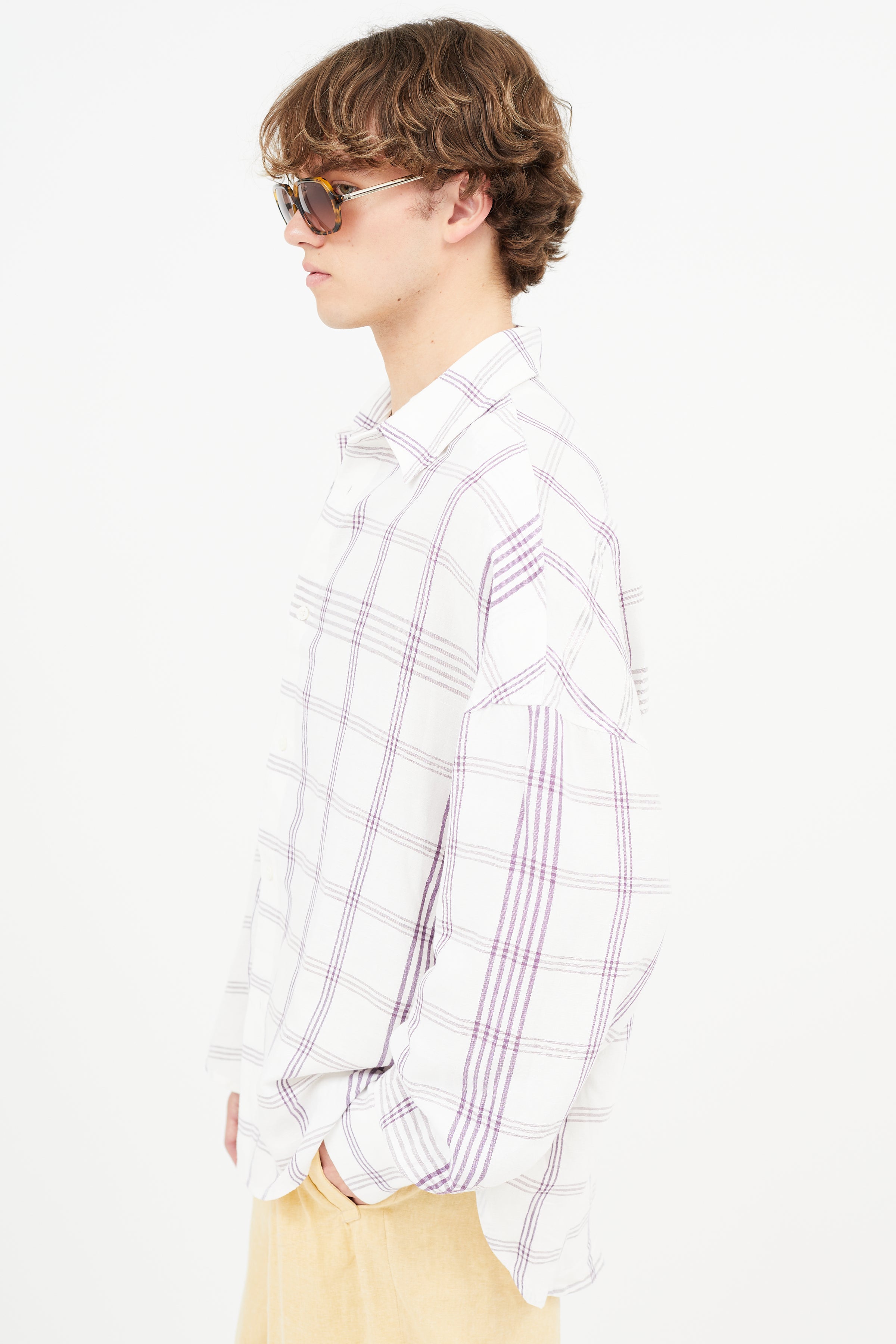 Jacquemus // White & Purple La Chemise Santon Check Shirt – VSP