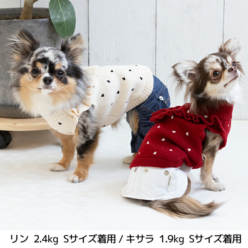 ハート柄フリルニット XS/S/M/L/XL/XXL TINOTITO -ティノティート- 犬