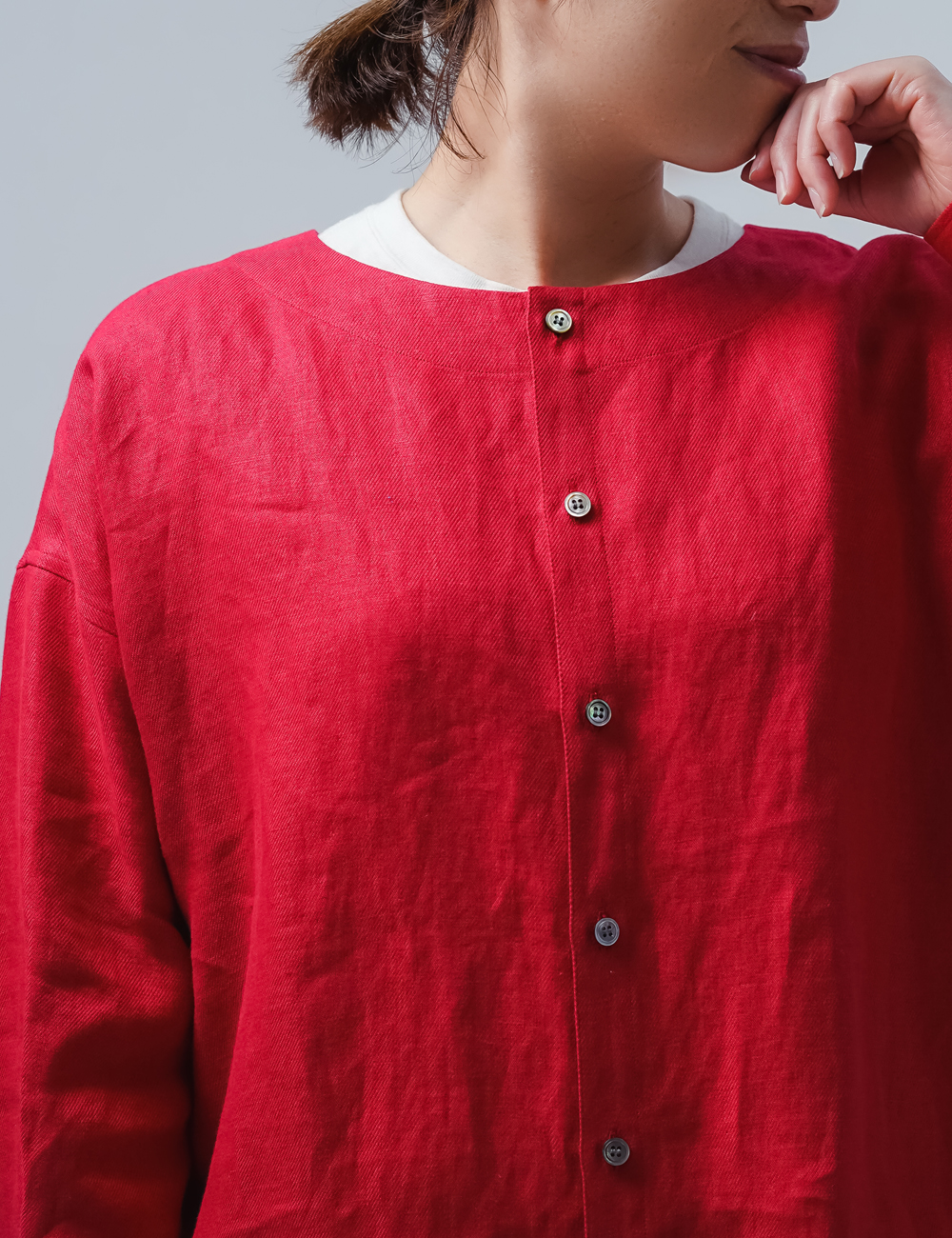 wafu】【リネン シャツジャケット】細部までこだわり技に心酔する