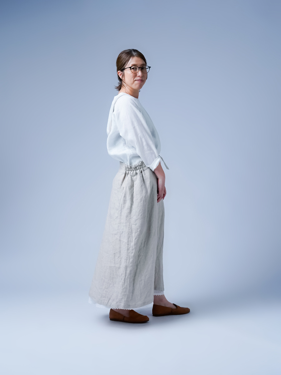 リネンスカート】 重ね穿きの救世主 レースペチスカート ／ 白色 p002c