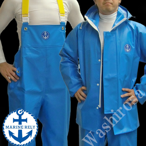 水産マリンレリー ライトブルー 上下セット ｜ 漁師カッパ専門店 Washirosa