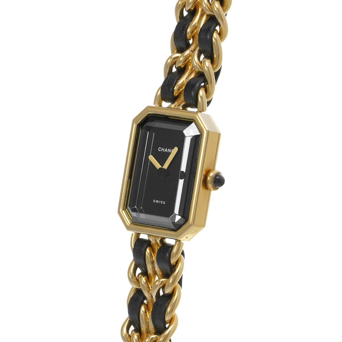 シャネル プルミエール L H0001 ブラック レディース 時計 【中古