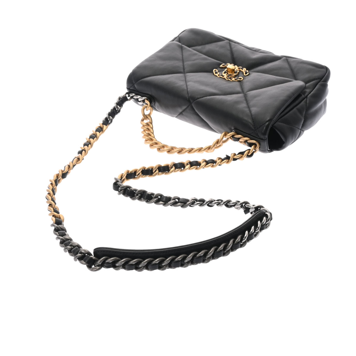 シャネル / CHANEL CHANEL19 ハンドバッグ ブラック/ゴールド/シルバー