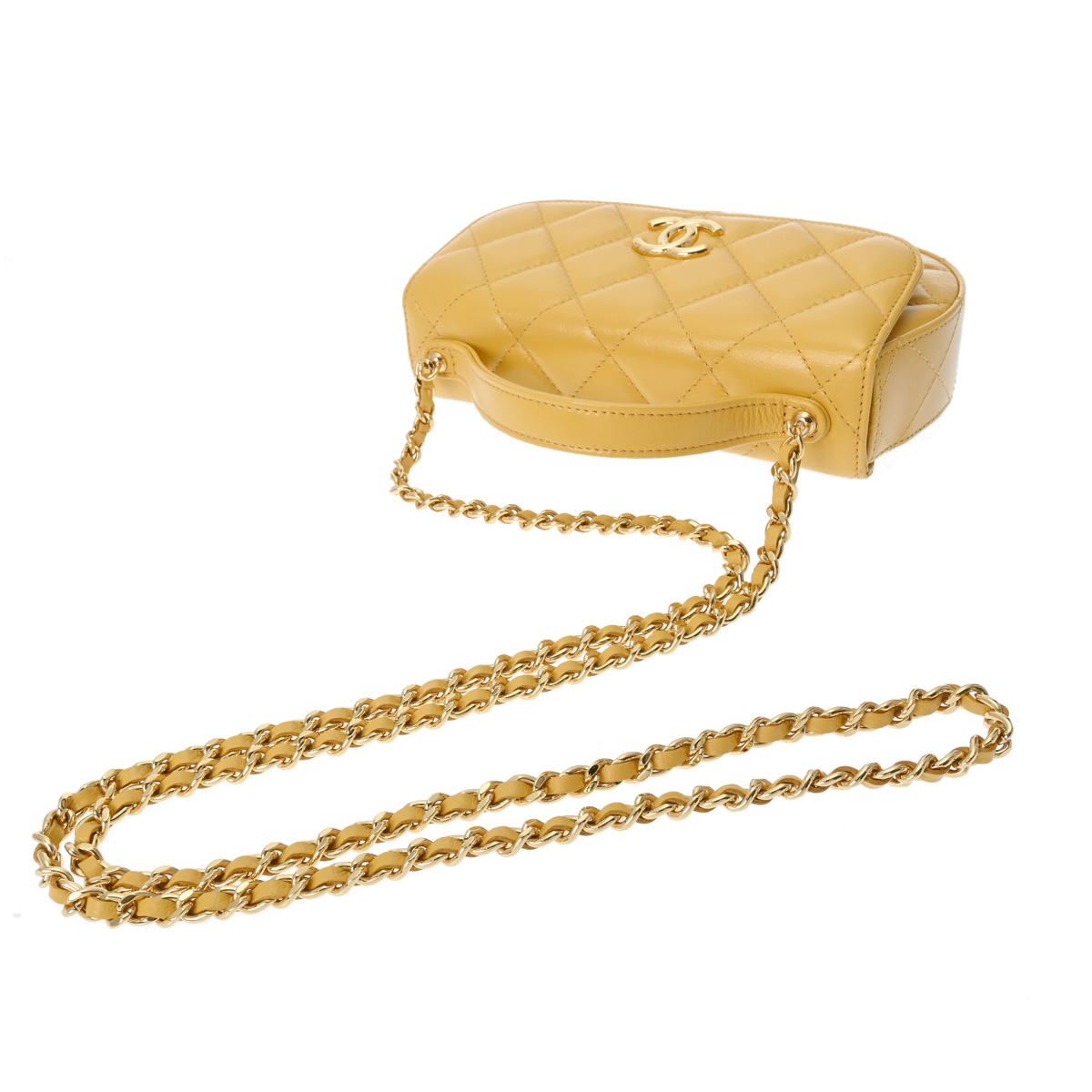 シャネル チェーンショルダー イエロー カーフスキン レディース