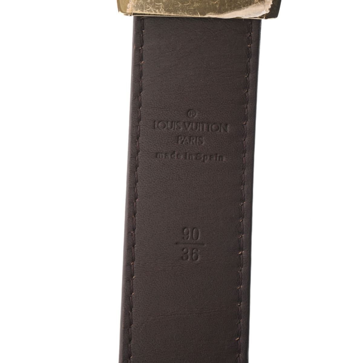 ルイ ヴィトン モノグラム サンチュール LVカット ベルト #90 ブラウン