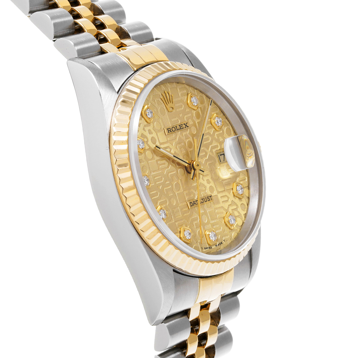 ロレックス デイトジャスト 16233G シャンパンコンピュータ