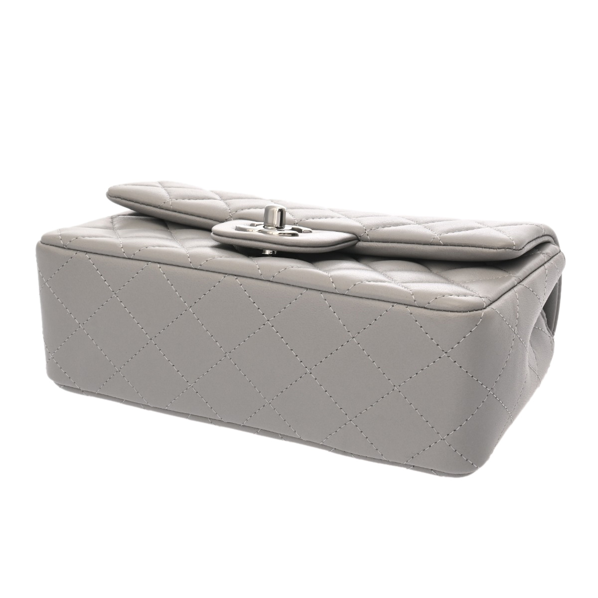 シャネル マトラッセ ミニ クラシック ハンドバッグ 20cm グレー