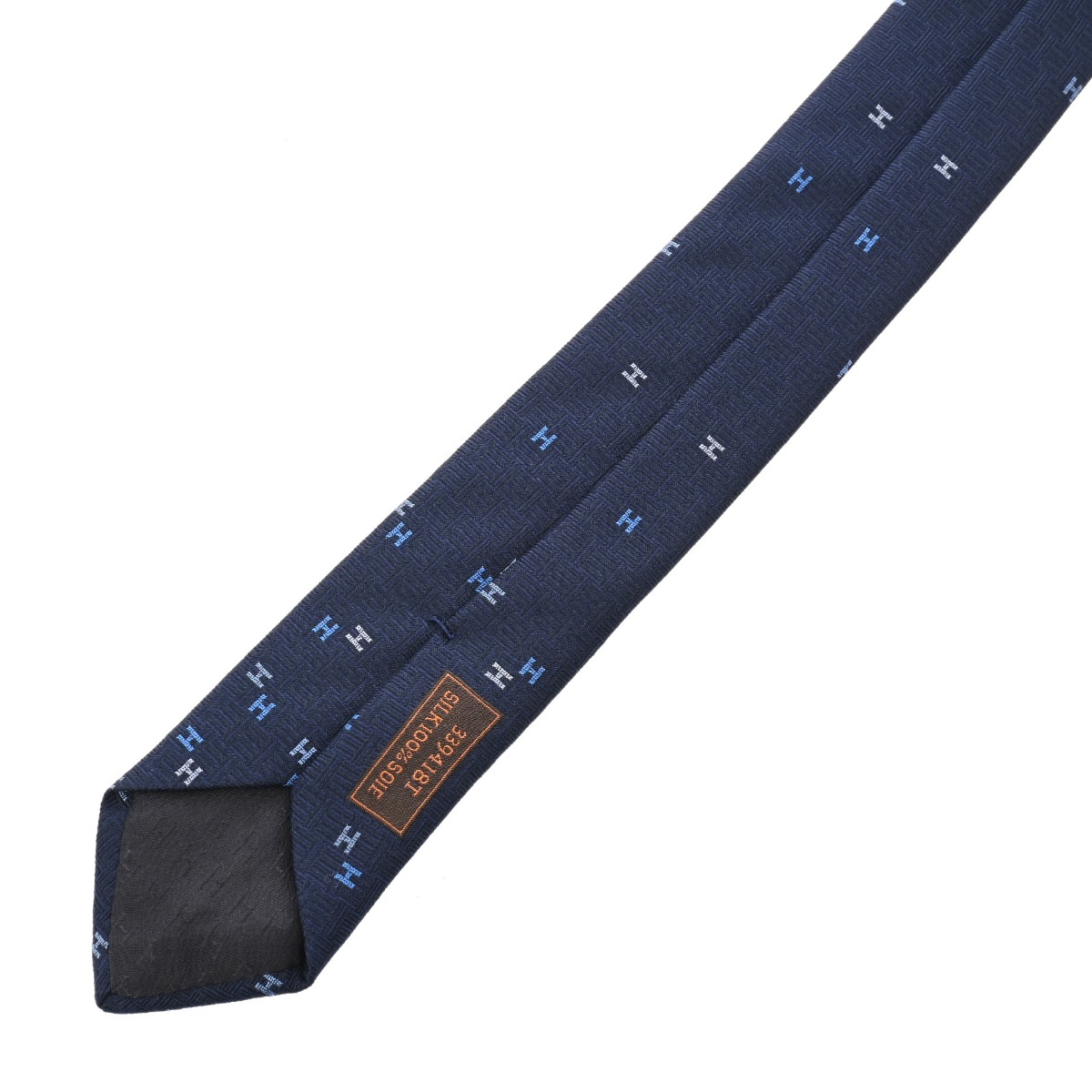 エルメス シルクタイ 7cm スプレッドH マリン/ブルーロワイヤル/シエル