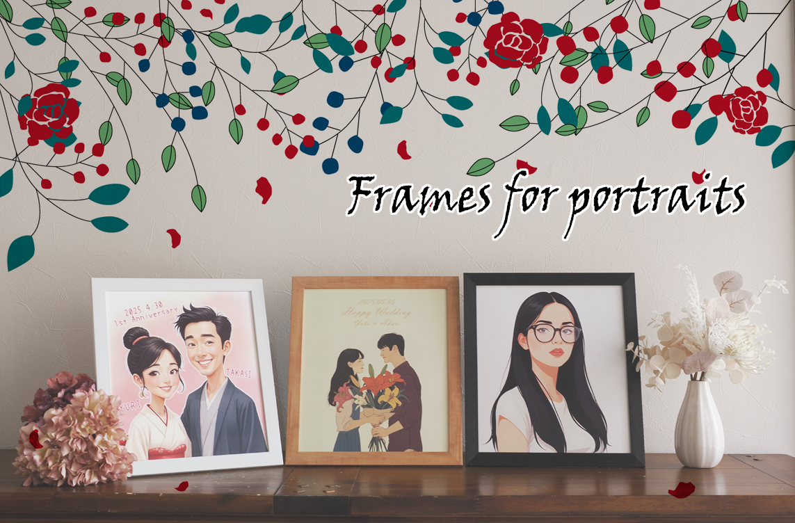 似顔絵屋さんに選ばれるフレームは？ 色紙額やA4サイズのフレームが