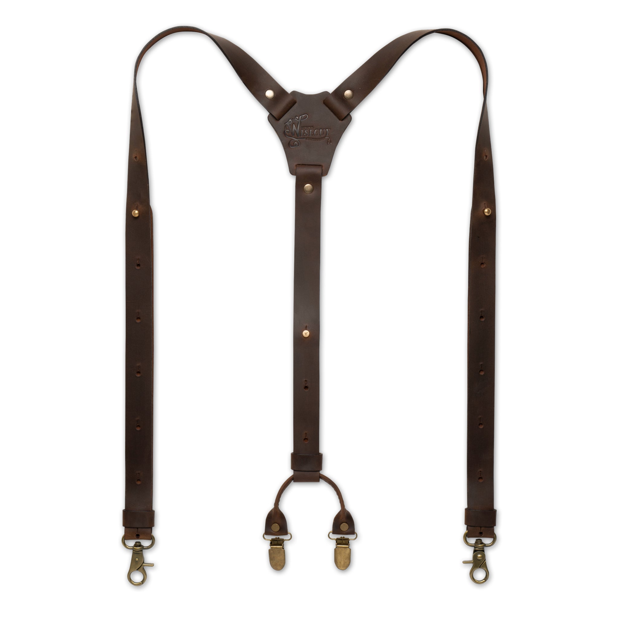 Authentic nubuck leather Dark Brown Suspenders – Crazy Horse