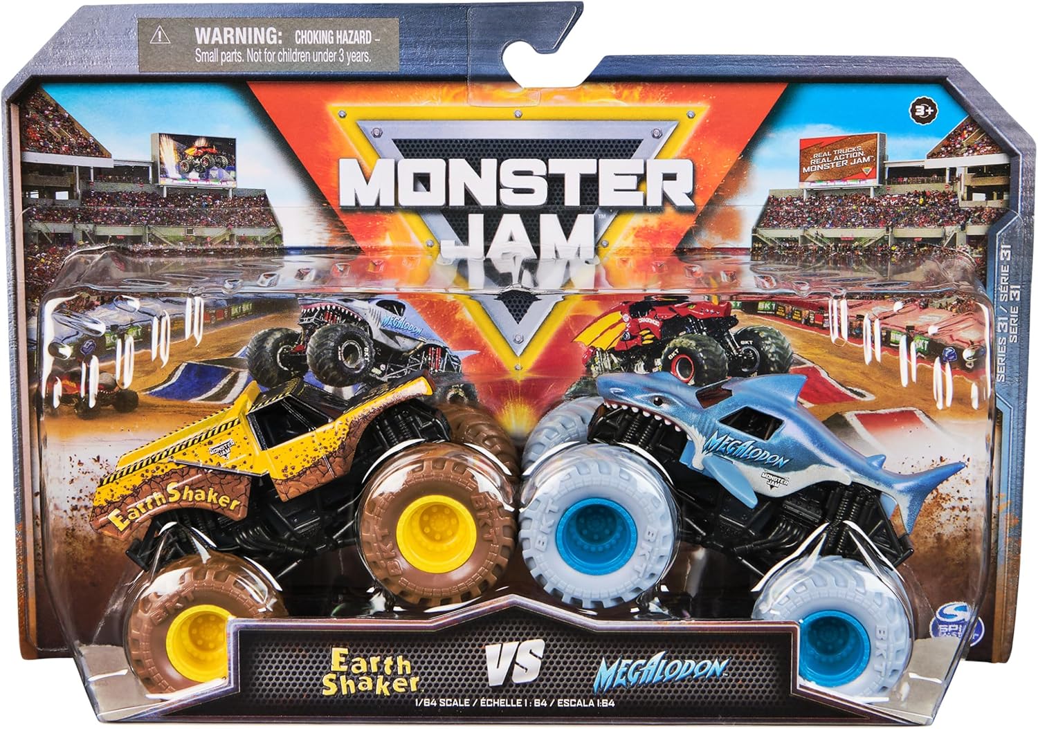 Monster Jam, Earth Shaker Vs. Megalodon Die-Cast Vehicles, 1:64