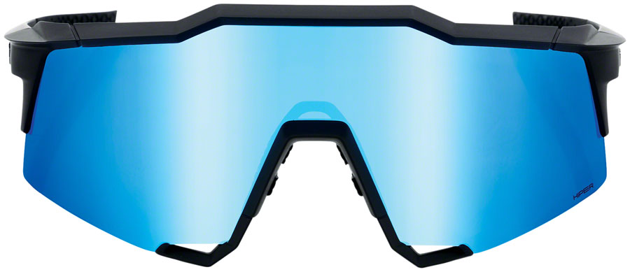 100% Speedcraft Sunglasses - Matte Black, HiPER Blue Multilayer
