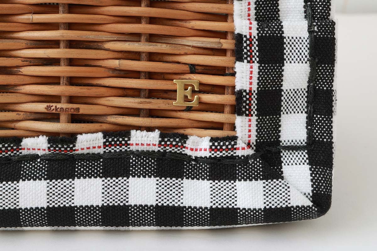 ebagos エバゴス ギンガム・ワンハンドルトート M