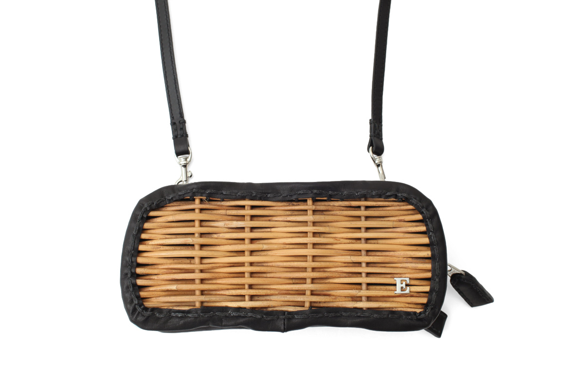 ebagos エバゴス 牛革ソフト籘付き長財布