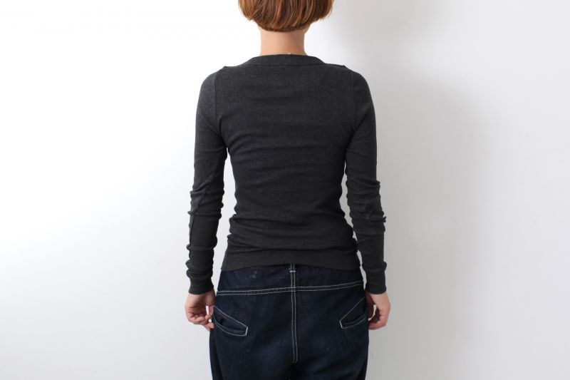 homspun ホームスパン 40/一丸胴テレコ クルーネック長袖プルオーバー