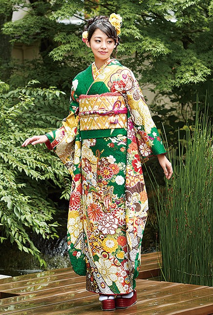 人気グリーンの古典柄【HIBIKI-016】｜振袖ギャラリー｜浜松市で成人式
