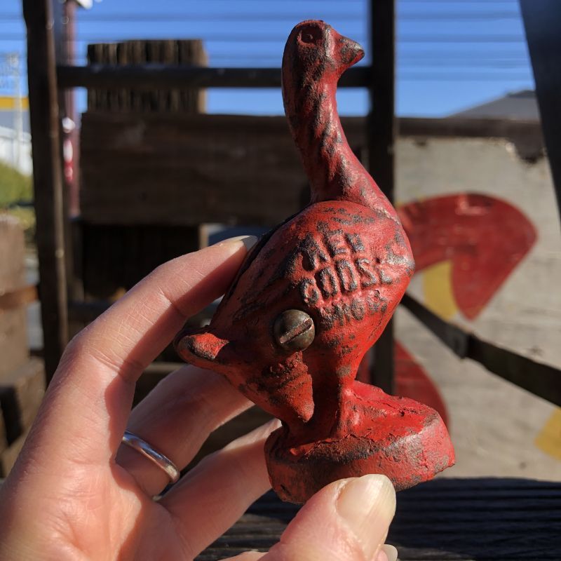 Vintage Cast Iron Red Goose Shoes Bank (B746) - 2000toys Antique Mall