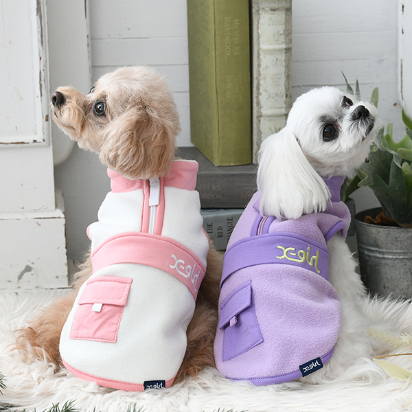 X-girl（エックスガール）ポケット付フリース | 犬服・ドックウェア