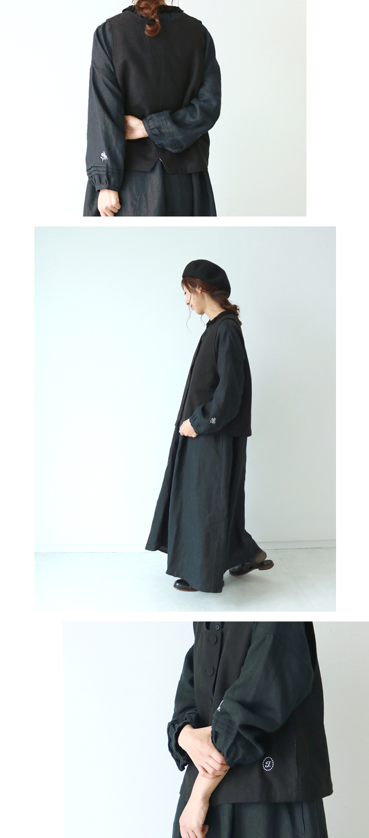 よつば 半袖ワンピース 100 受験 冠婚葬祭 千鳥格子 スモッキング刺繍