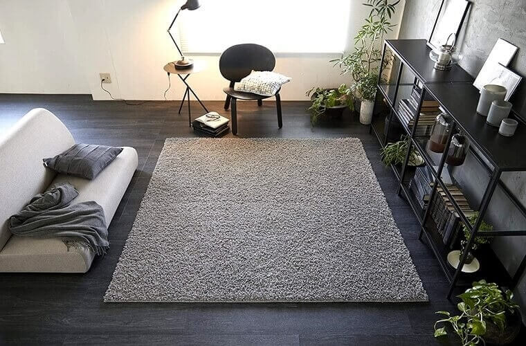 グレイッシュな35mmの高級ロングシャギーラグ！防滑＆防ダニ付き『CURL