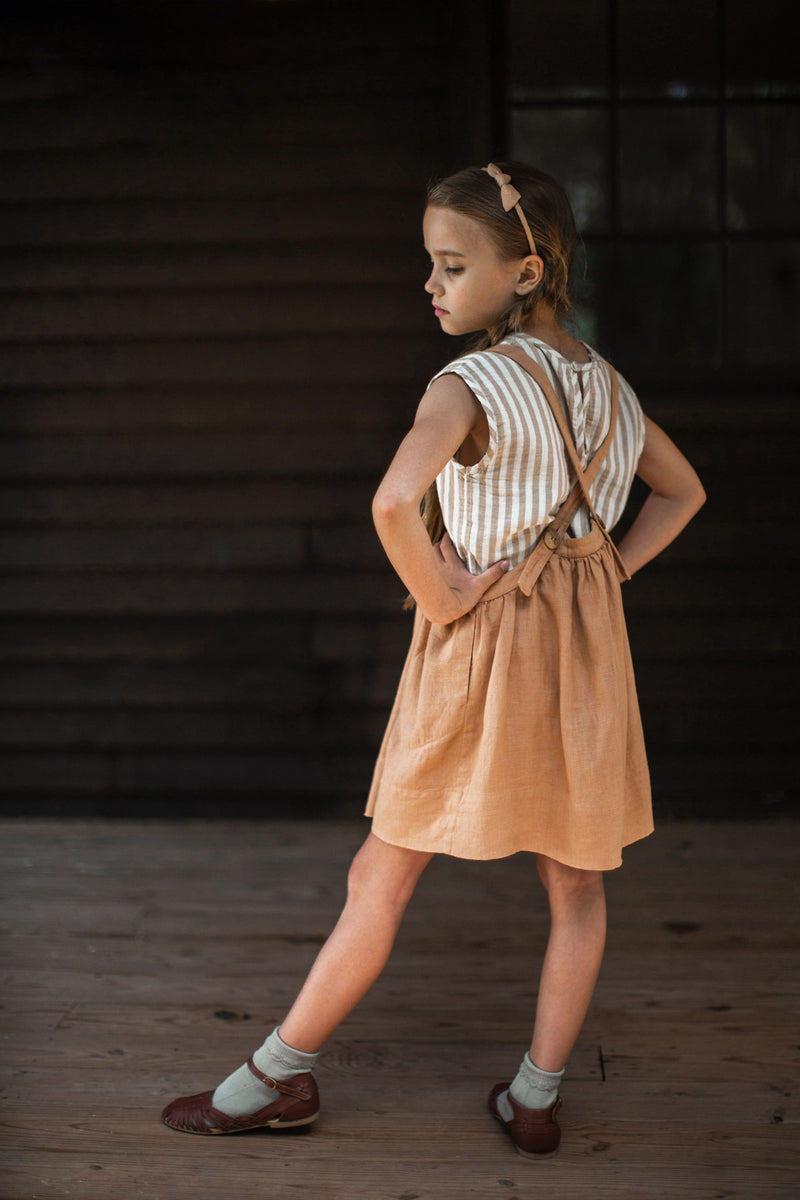 Soor Ploom Eloise Pinafore - Fenugreek – Casp Baby Mommy & Me Boutique