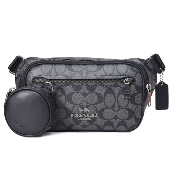 COACH】コーチ ボディバッグ コーティングキャンバス レザー