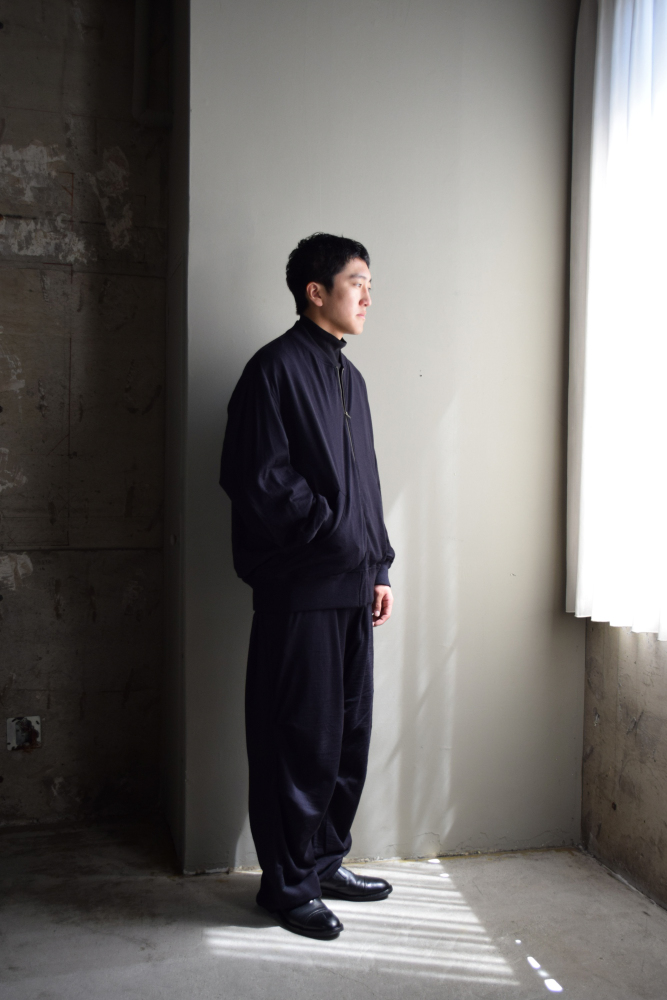 COMOLI (コモリ) ウールニット ジップブルゾン [NAVY]