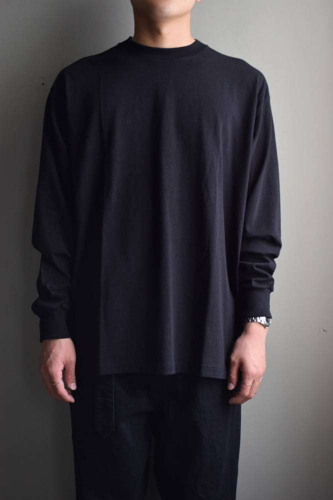 COMOLI (コモリ) コットンジャージ 長袖Tシャツ [BLACK]