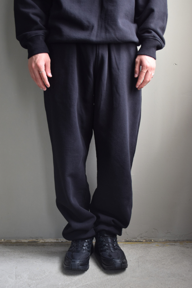 COMOLI (コモリ) コットン裏毛 パンツ [BLACK]