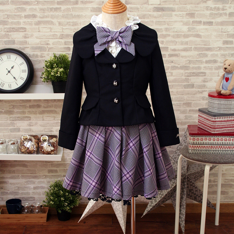 メゾピアノ ピンクのツイードジャケットセレモニースーツ 120