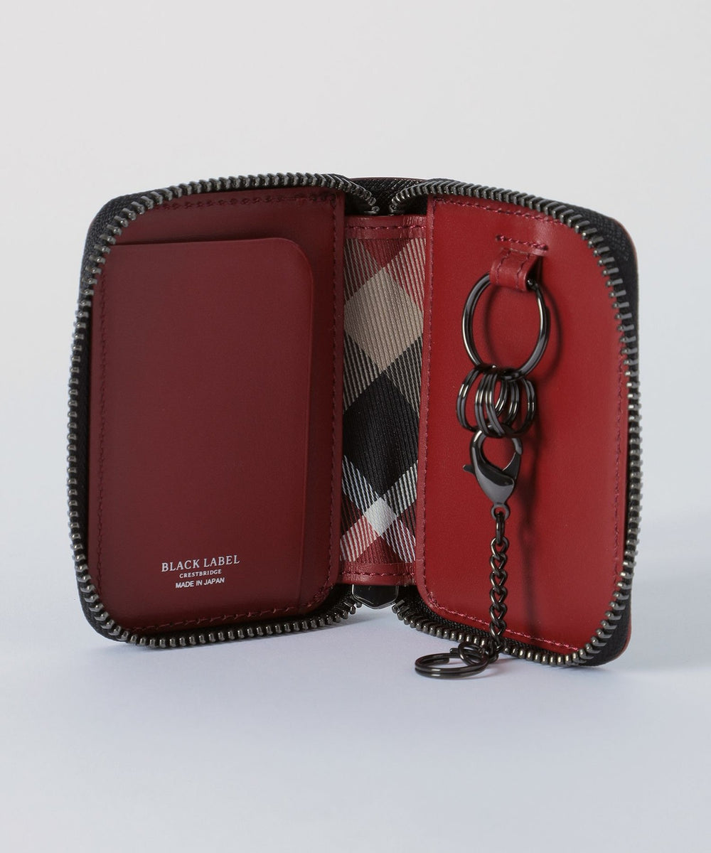 バイカラークレストブリッジチェックスマートキーケース（ウォレット