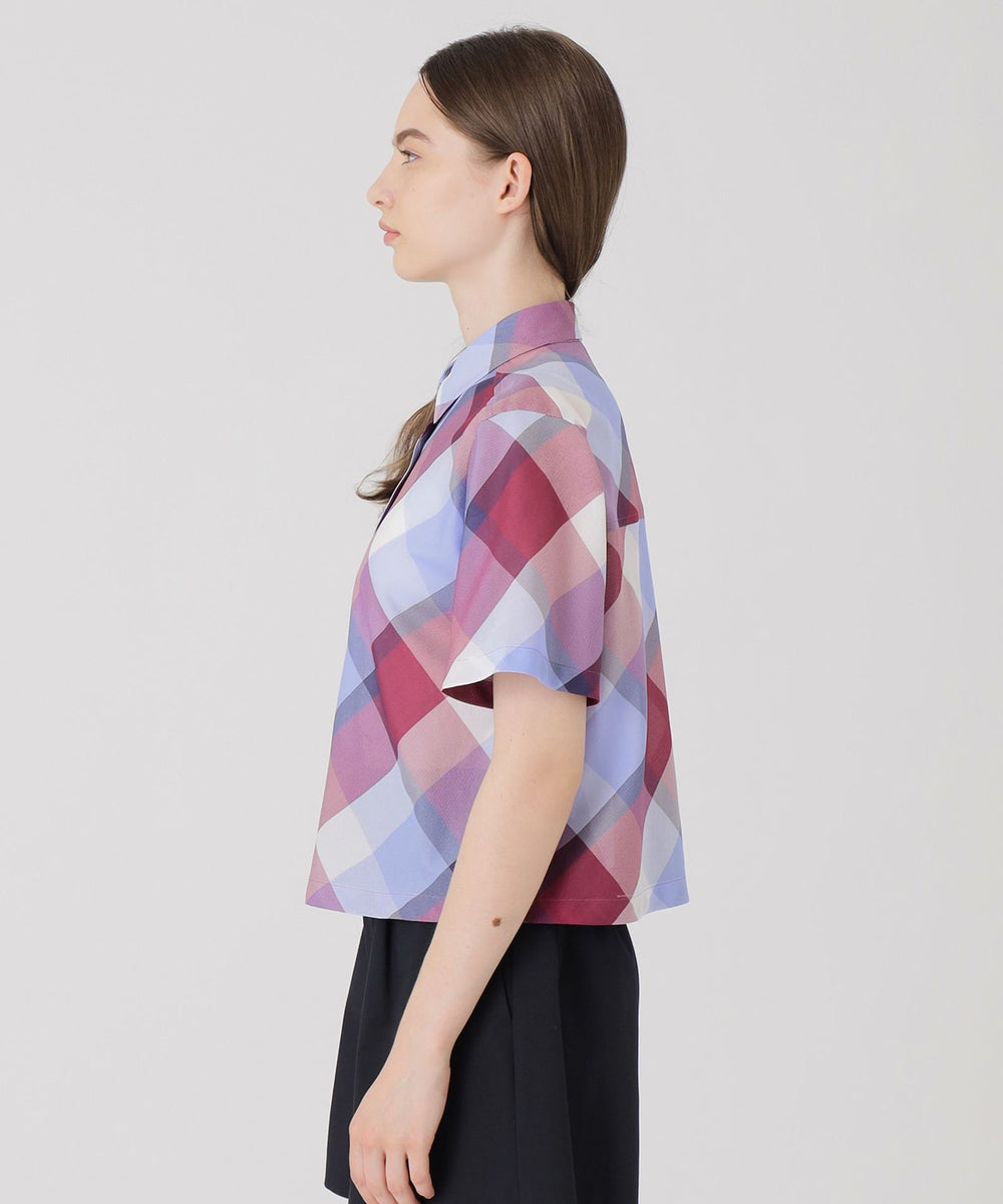 クレストブリッジチェックカラミクロスシャツ（ブラウス）｜BLUE LABEL