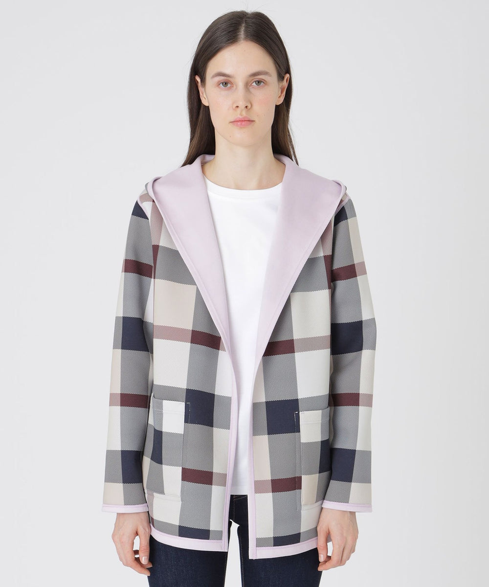 クレストブリッジチェックリバーシブルダンボールミディ丈コーディガン