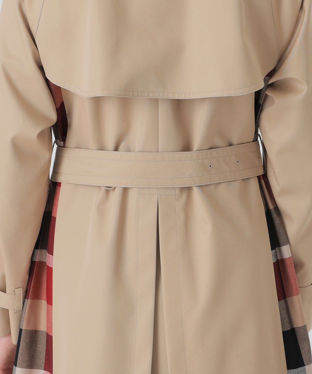 10th ANNIVERSARY】ライトギャバジンパーシャルチェックトレンチコート