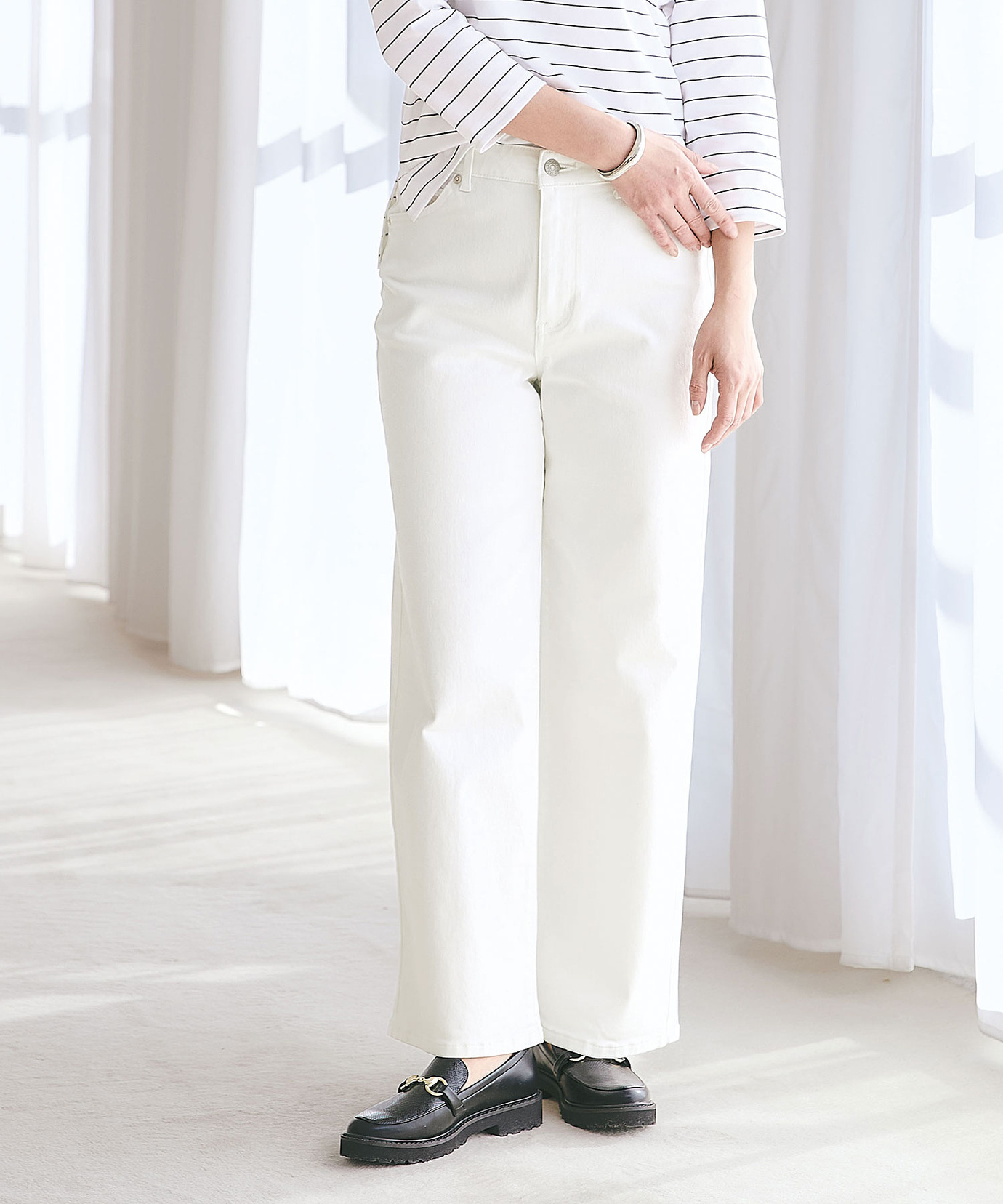 レディース セミワイド ホワイト デニムパンツ【EDWIN別注】通販 [0205